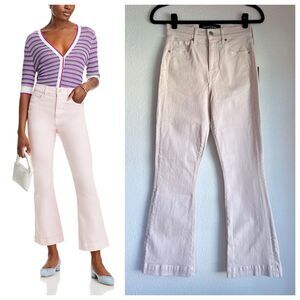 NWT Veronica Beard Jeans Carson High Rise Ankle Flare with Deep Hem in Pink Haze